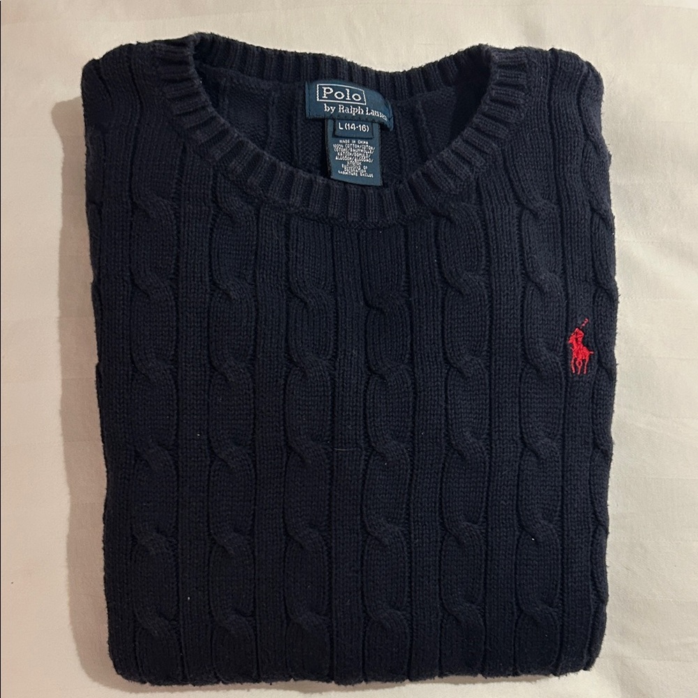 Polo by Ralph Lauren boys navy cable knit Sweater
